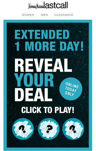 example of email personalization by Neiman Marcus