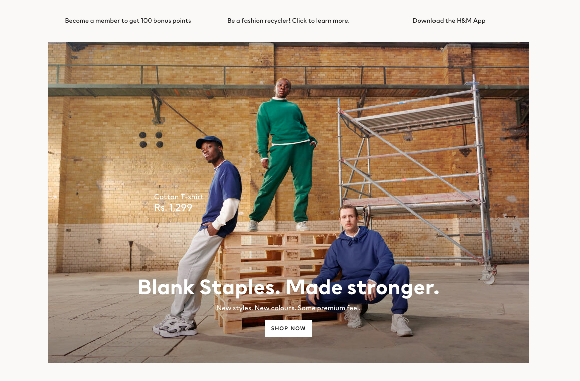 Example of using hero image instead of carousel banners