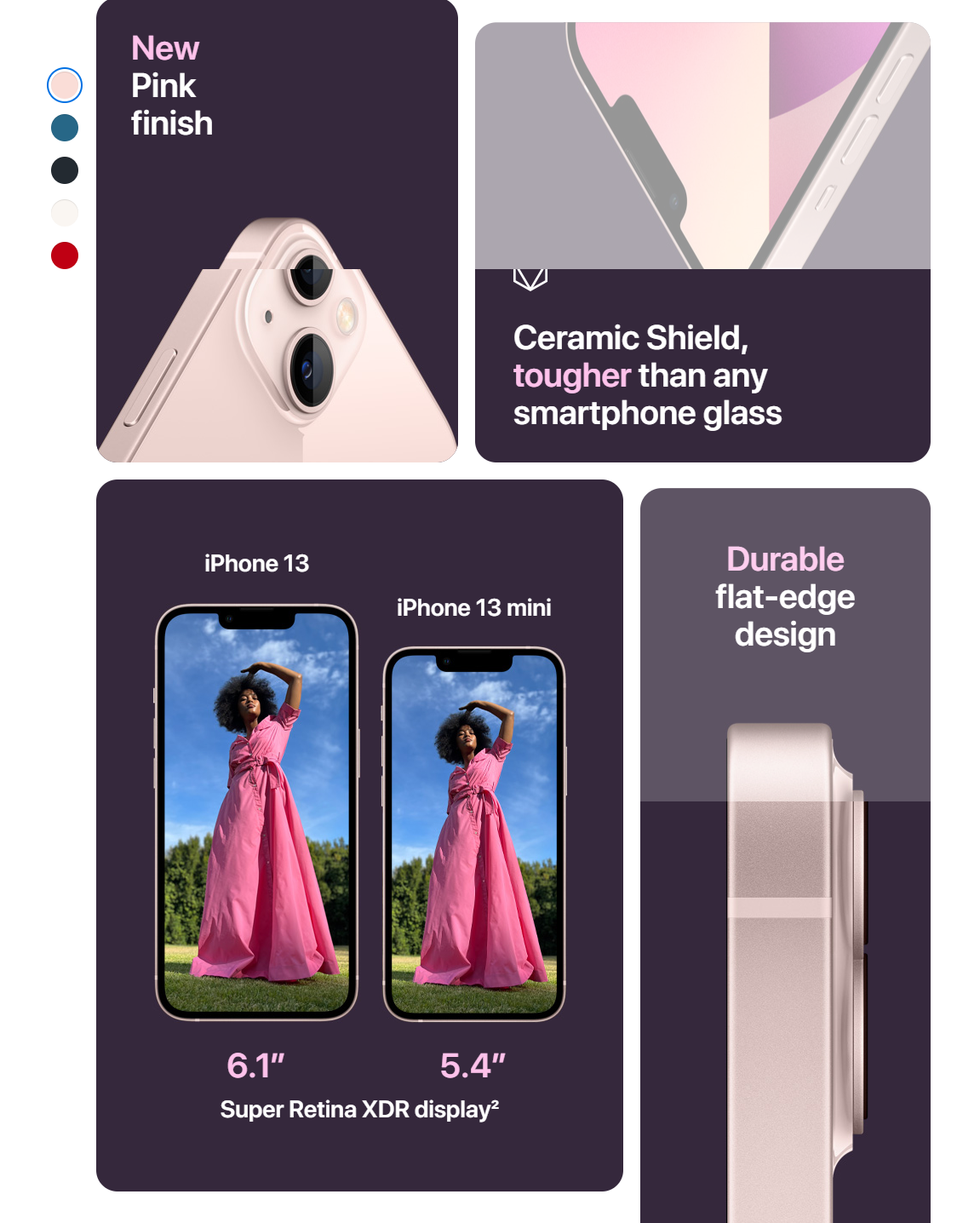 Example of customized visuals for better product page UX by Apple