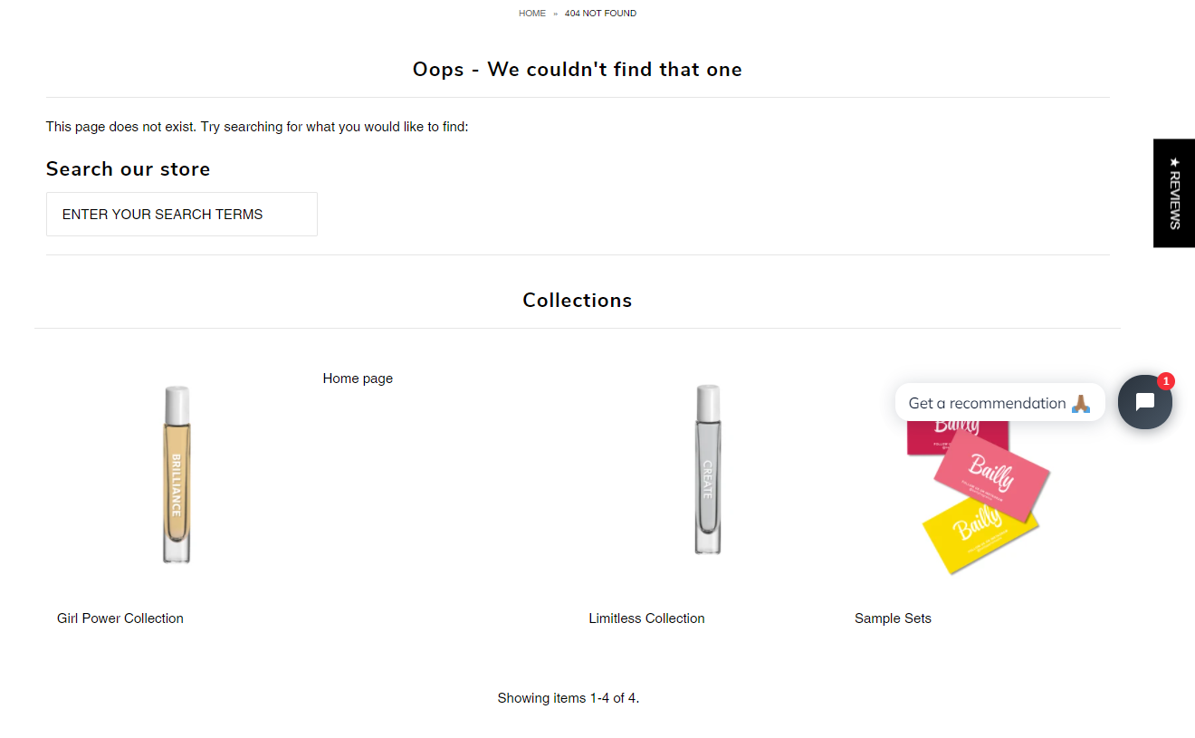 Cross-selling on 404 pages is an example of good product page UX