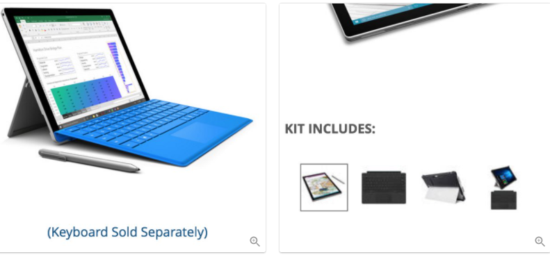 Example of showing accessories to improve product page UX