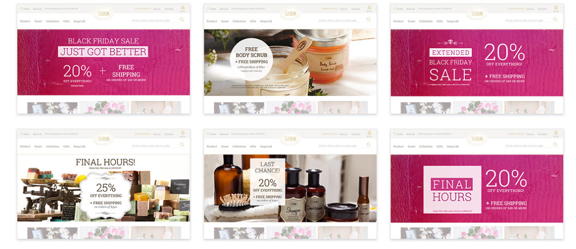 Example of behavioral targeting through landing pages