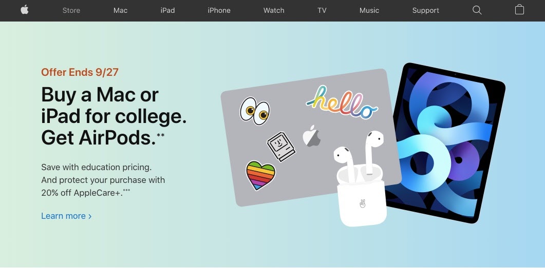 Apple offers attractive deals on its website