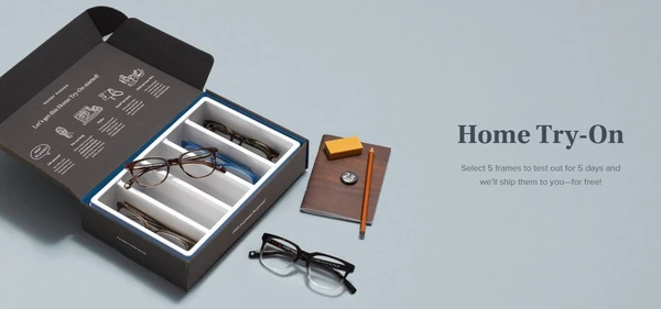 Example of product sampling by Warby Parker