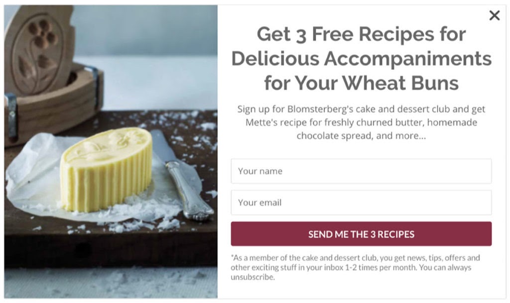 Example of holiday-specific content as lead magnet