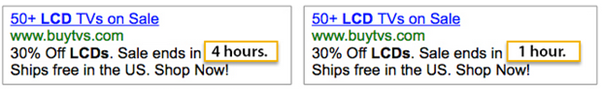example of countdown in ads