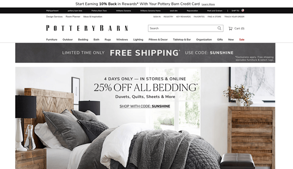 example of offer communication on website