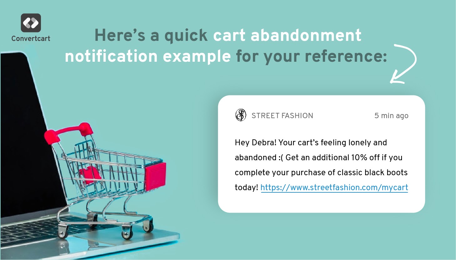 Cart abandonment notification example