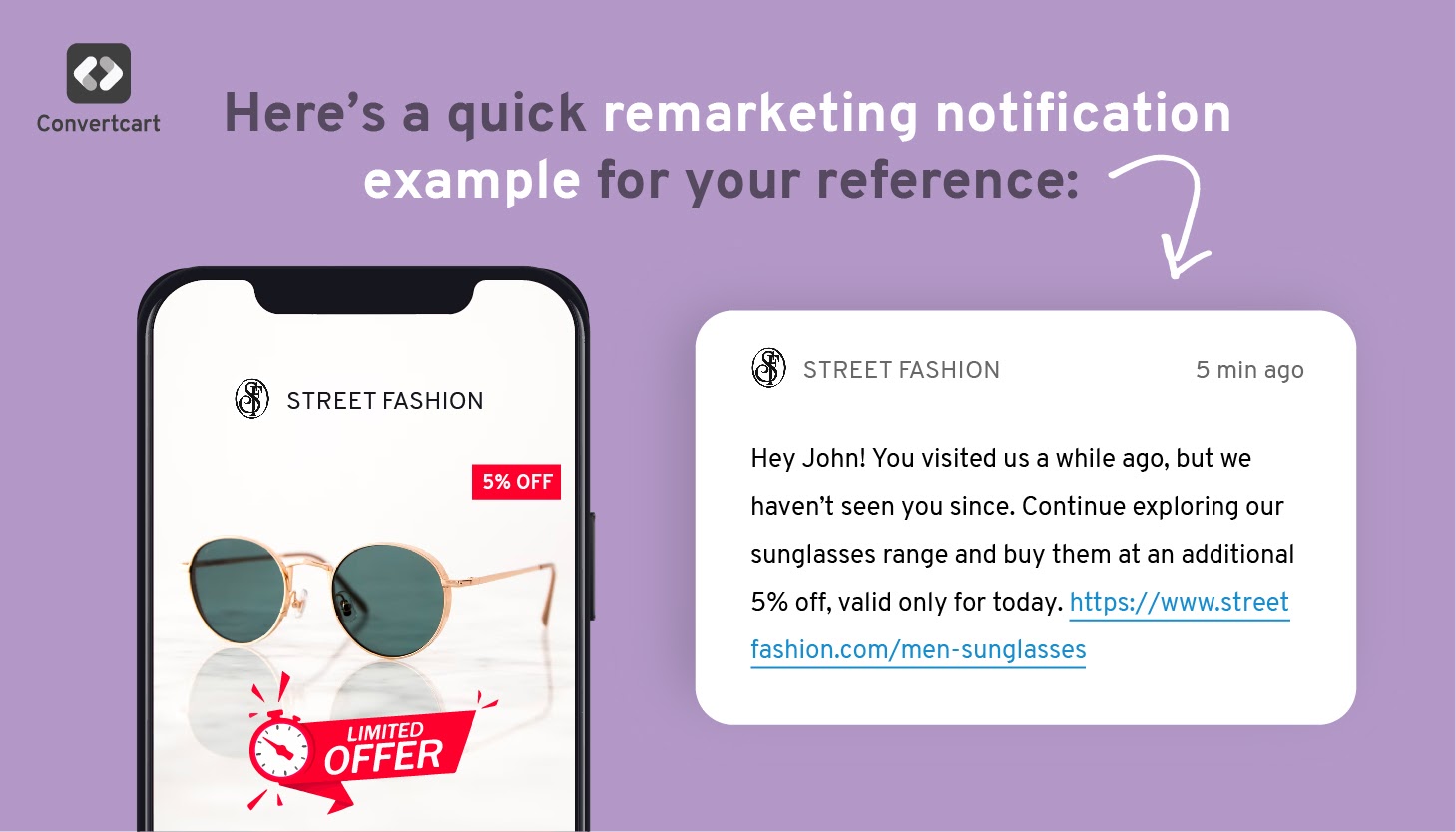Remarketing notification example