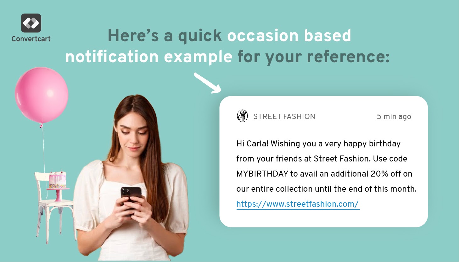Occasion based notification example