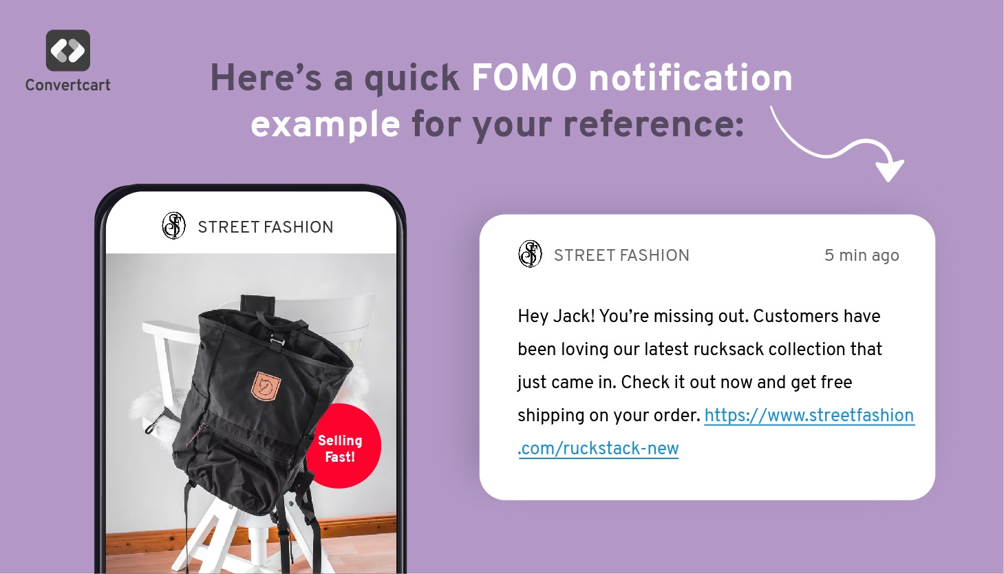 FOMO notification example