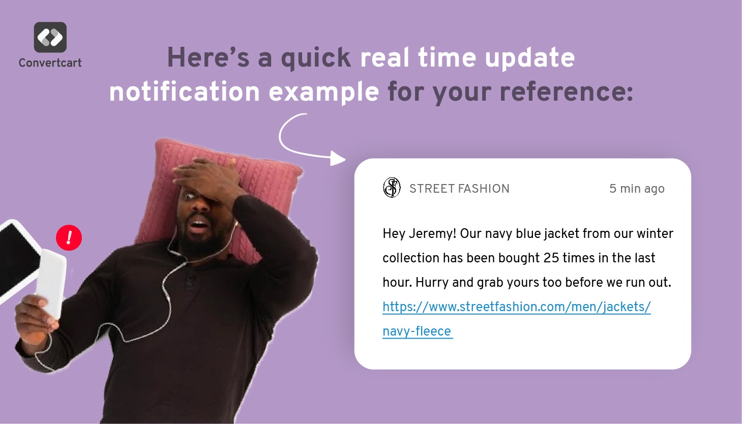 Real time update notification example