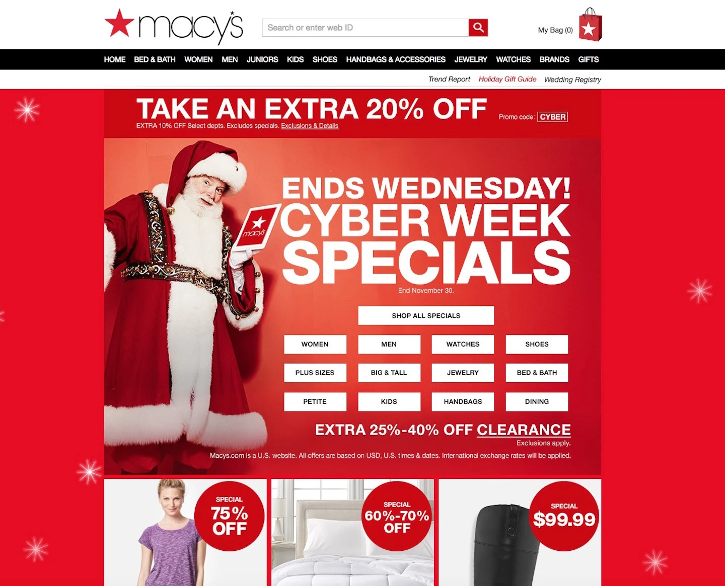 Macy’s Christmas website design