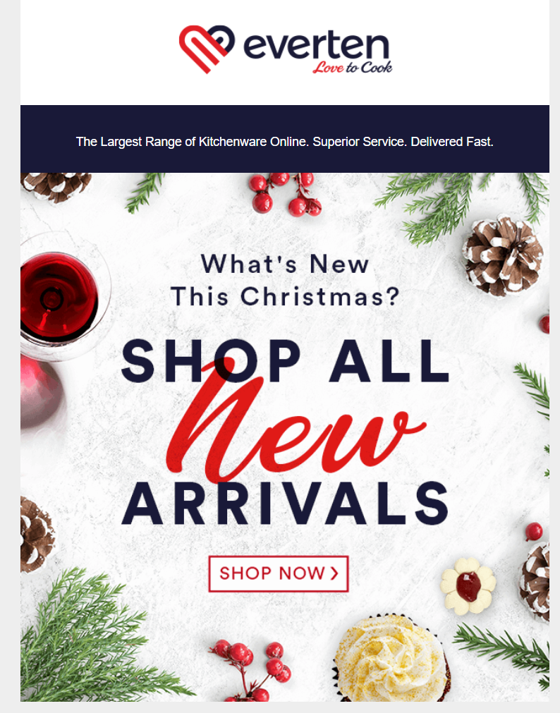 Example of Christmas new arrivals by Everten