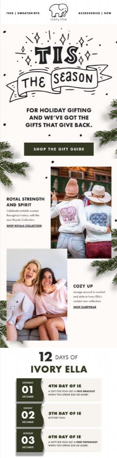 Example of Christmas gifting
