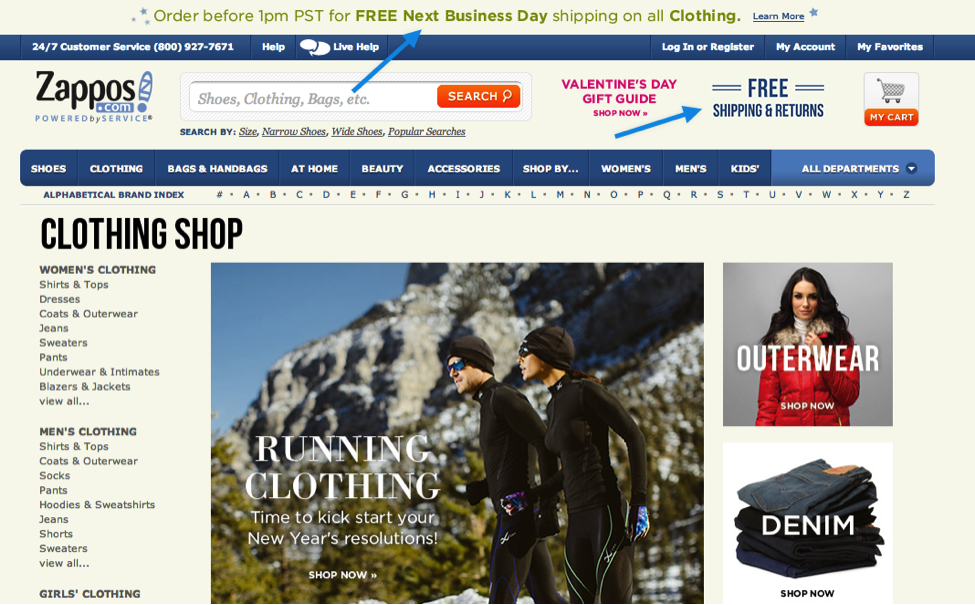 Example of zero price effect in ecommerce