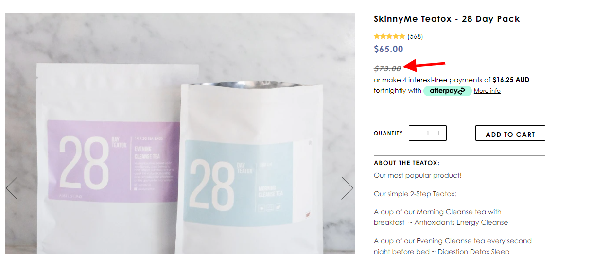 SkinnyMe’s Price Anchoring Nudge
