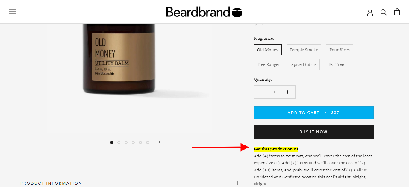 Beardbrand’s Highlighted Nudge