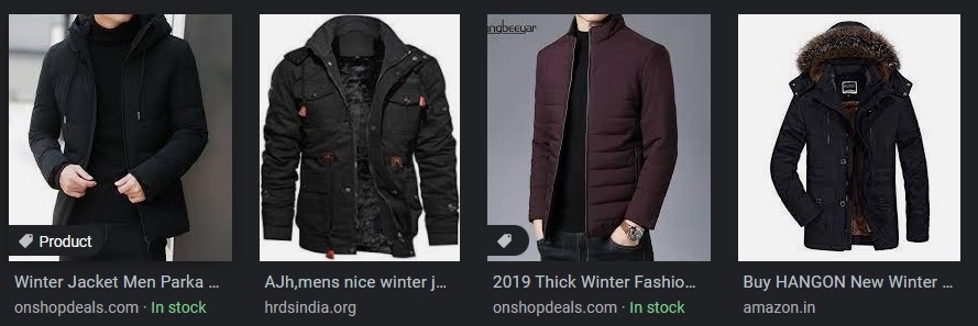 Example of product markup in visual search