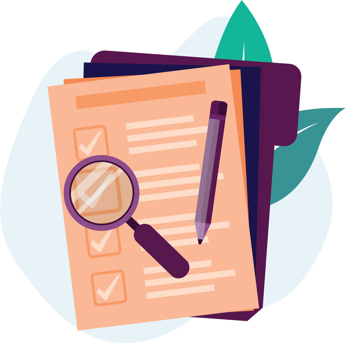 Graphic of user ensuring property tax data accuracy using software