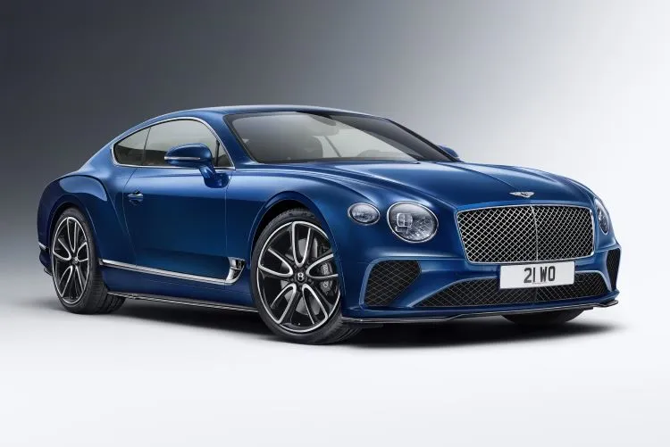 Blue Bently car stock image