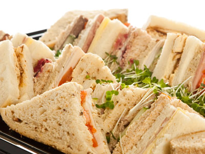 Sandwiches are available on Neale's Spit Roast Catering Light Menu.