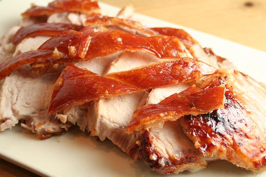 Pork roasted on the spit