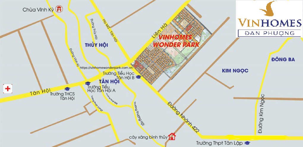 Vinhome Wonder Park Đan Phượng ở vị trí trung tâm phía Tây thủ đô