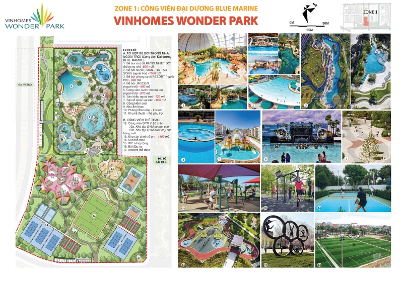 Tiện ích nội khu Zone 1 Vinhomes Wonder Park