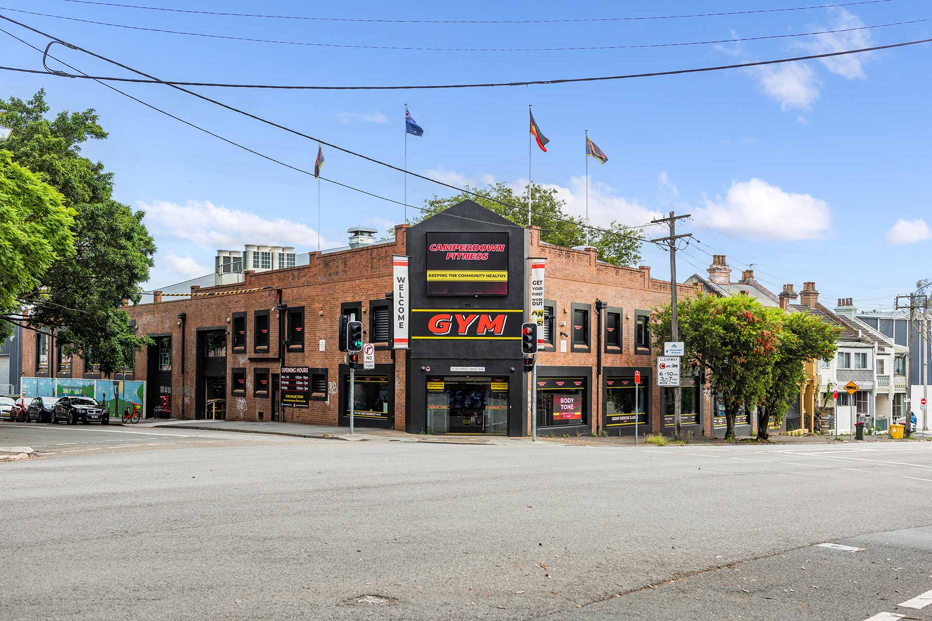 Camperdown Fitness main building and street facade