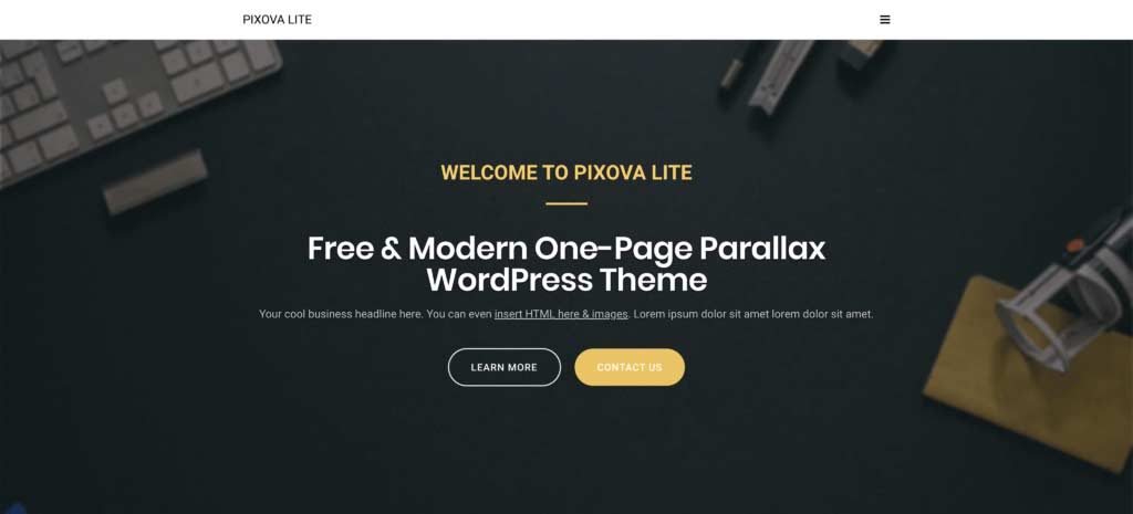 thème wordpress gratuit pixova lite