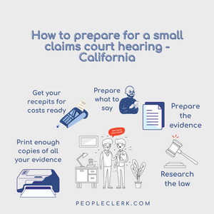How to prepare for a small claims court hearing in San bernardino