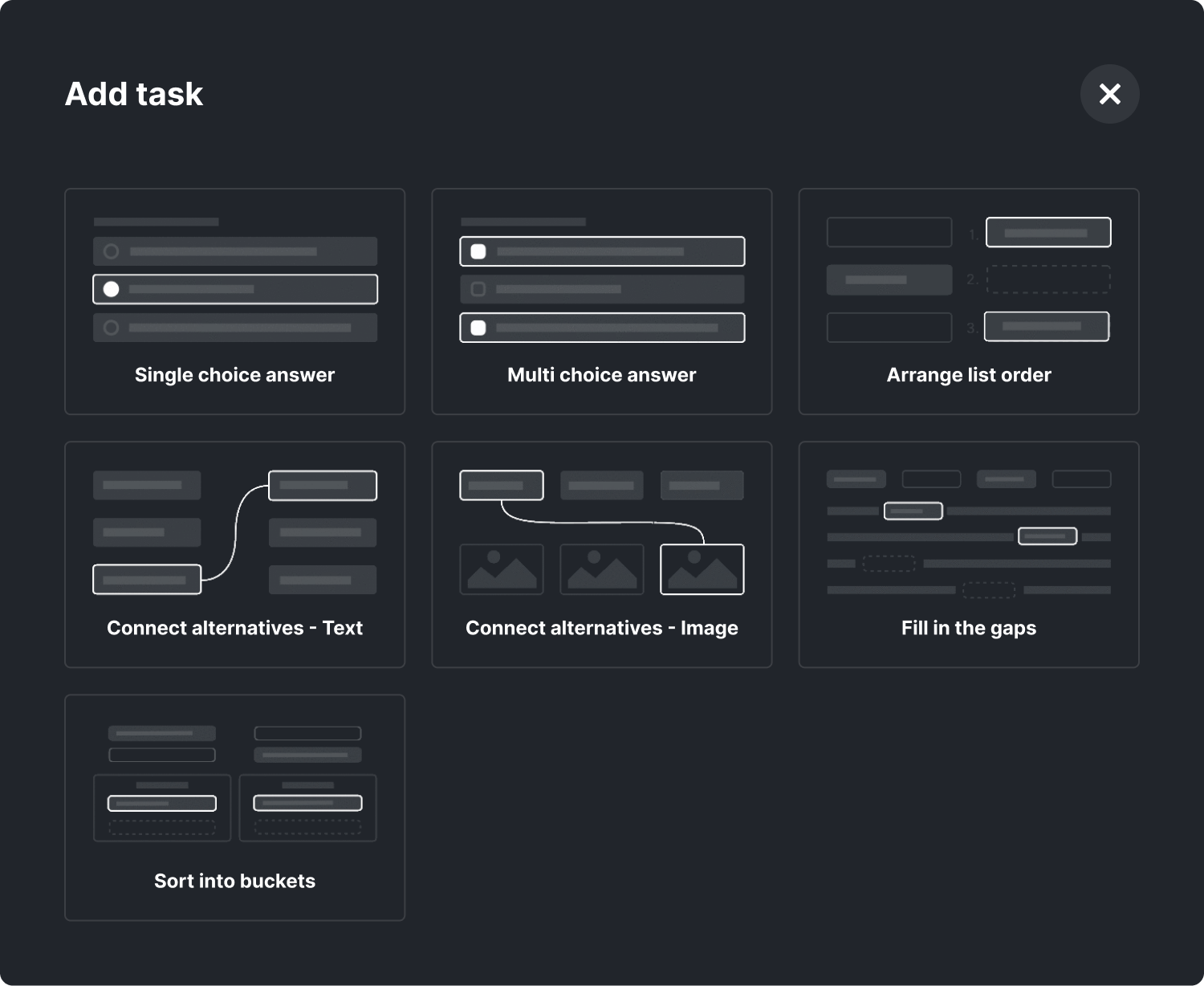 images of the different interactive activities on Gameplan