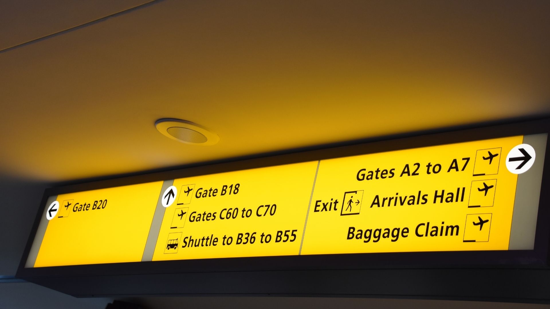 Wayfinding signage installation in the airport