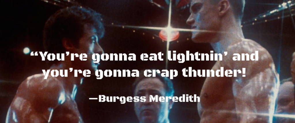 Burgess Meredith in Rocky. Black Ops One