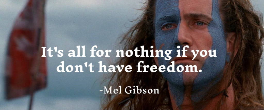 Mel Gibson in Brave Heart. Inknut Antiqua Masculine Google Font