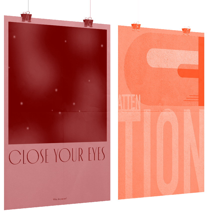 Project Preview: Various Drafts. Two posters hanging next to each other.