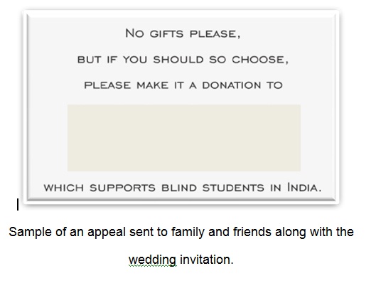 Which supports blind students in india