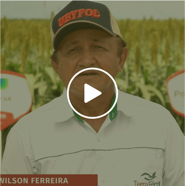 Consultor no campo falando sobre os produtos