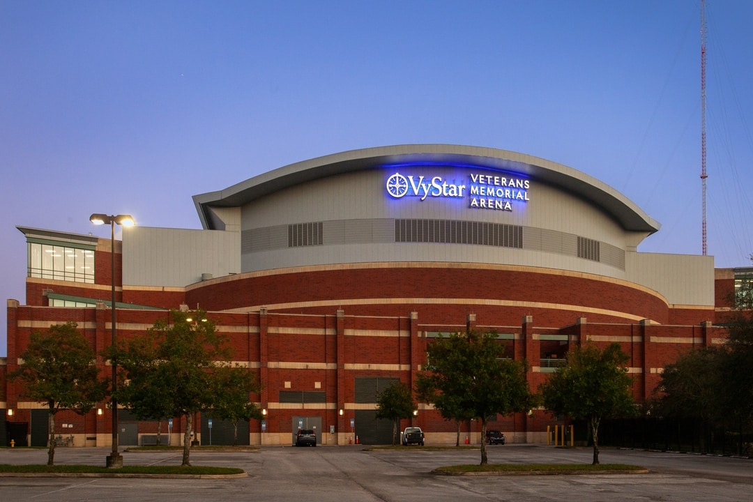 VyStar Veterans Memorial Arena Harbinger Sign