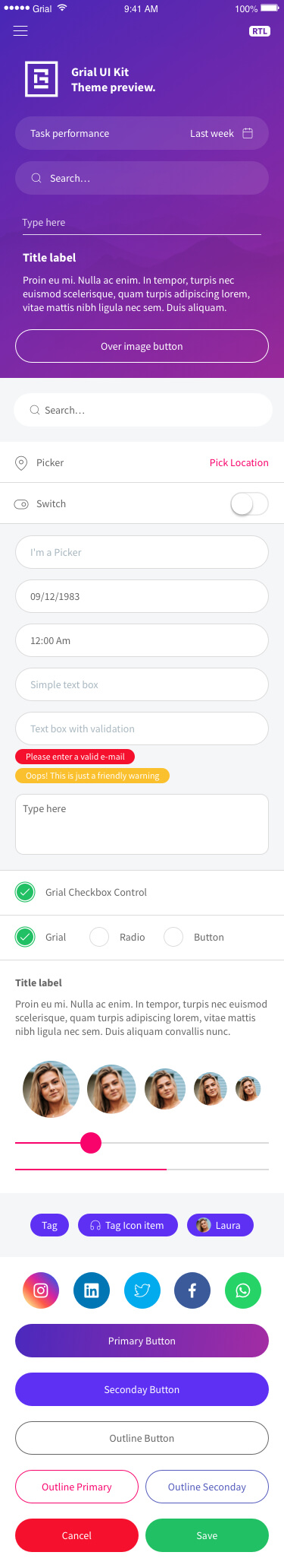 Theme Overview Page Xamarin.Forms XAML
