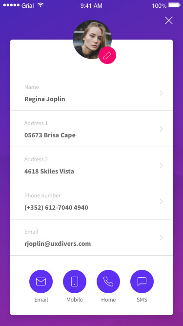 Contact Simple Detail Page Xamarin.Forms XAML
