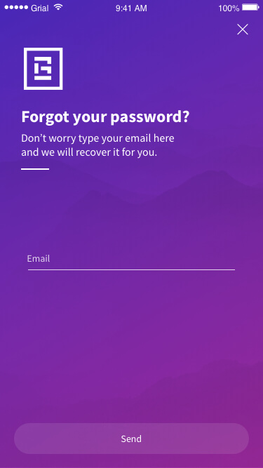Password Recovery Page Xamarin.Forms XAML