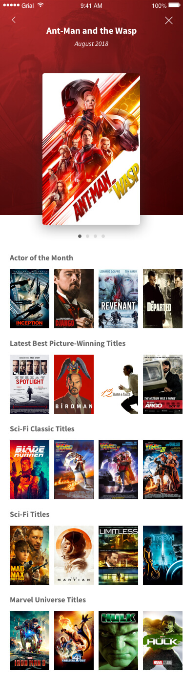 Movies Main Page Xamarin.Forms XAML