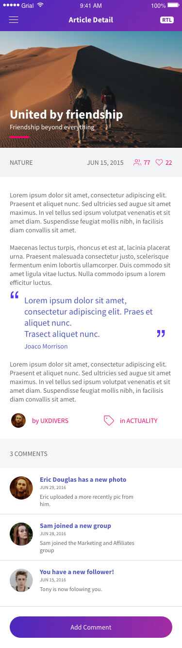 Article Detail Page Xamarin.Forms XAML
