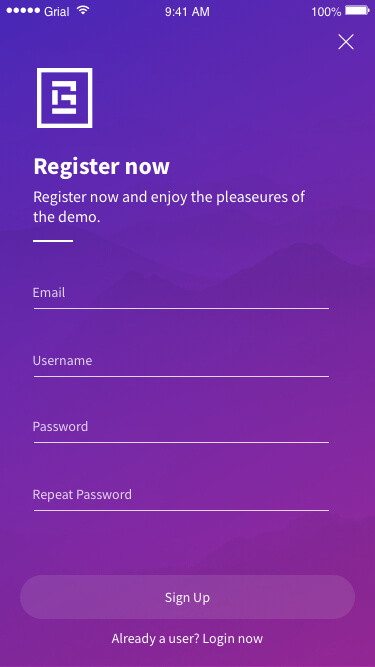 Sign Up Page Xamarin.Forms XAML