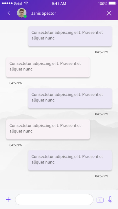 Chat Messages Page Xamarin.Forms XAML