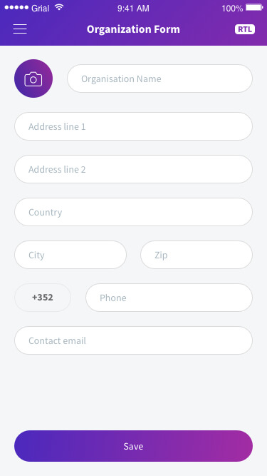 Organization Form Page Xamarin.Forms XAML