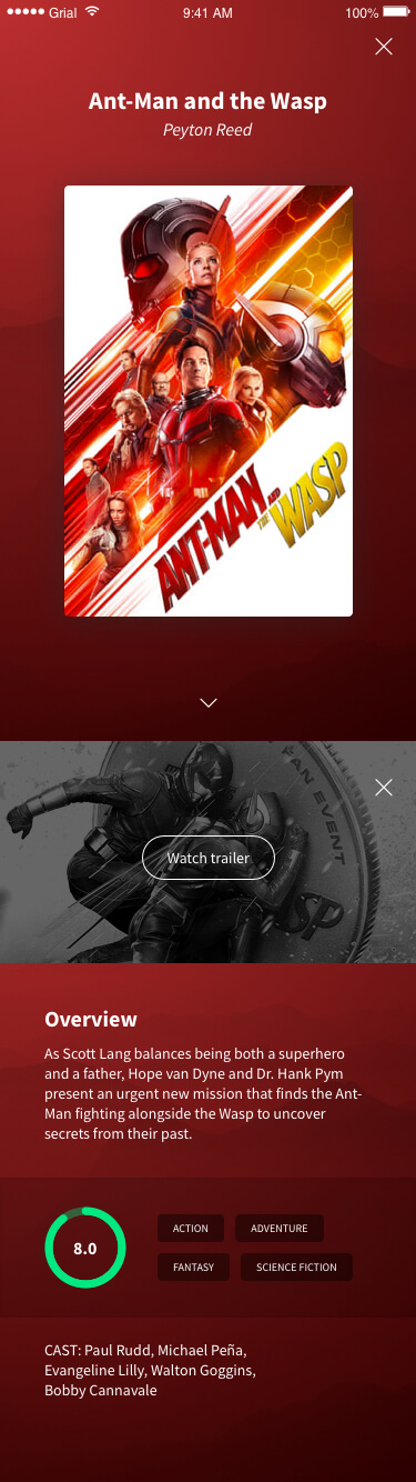 Featured Movies Page Xamarin.Forms XAML