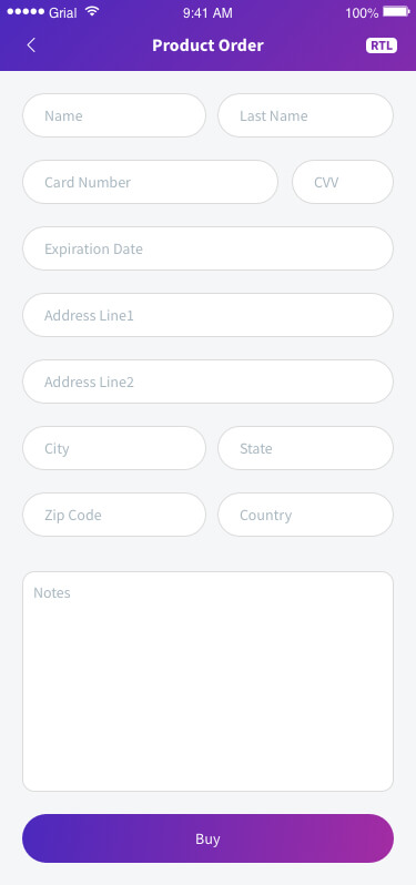 Product Order Page Xamarin.Forms XAML